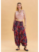 Red Bohemian Shalwar with Elastic Waist and Gipe Detail 4536